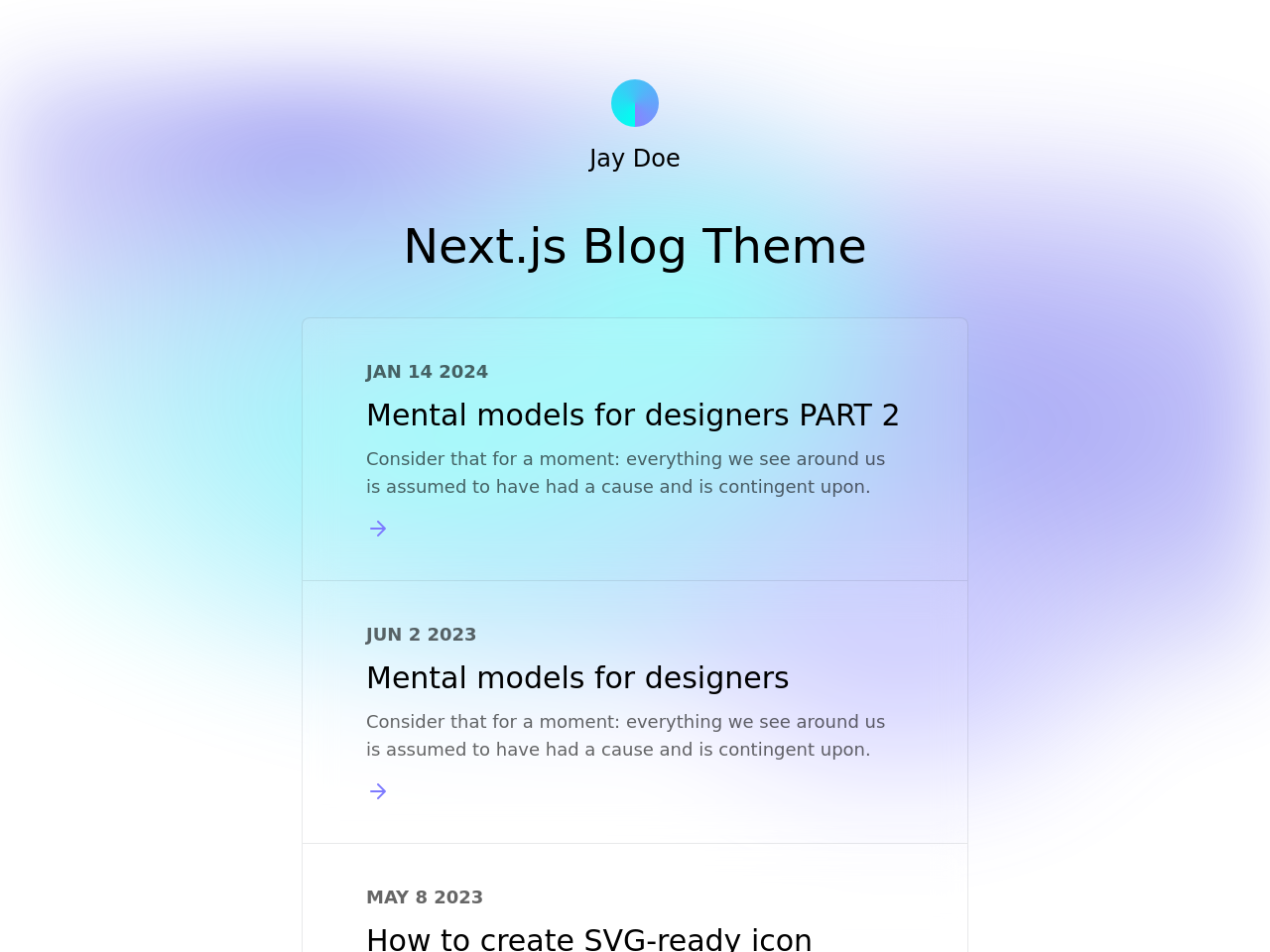 Next.js blog theme screenshot