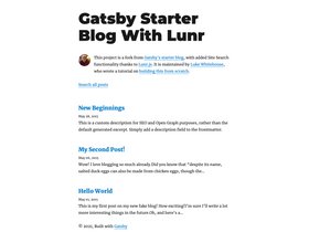 Gatsby Blog With Lunr screenshot